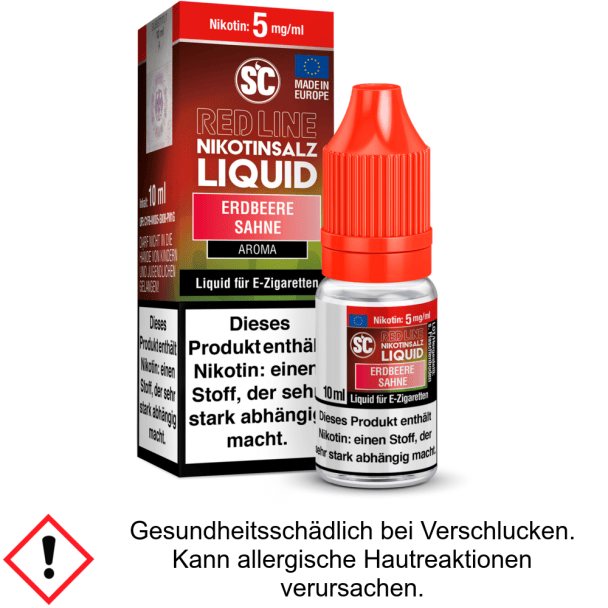 Liquid Erdbeere Sahne 5 mg/ml SC Red Line Nikotinsalz