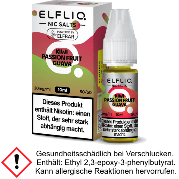 Liquid Kiwi Passion Fruit Guava 10 mg/ml - Elfliq Nikotinsalz 