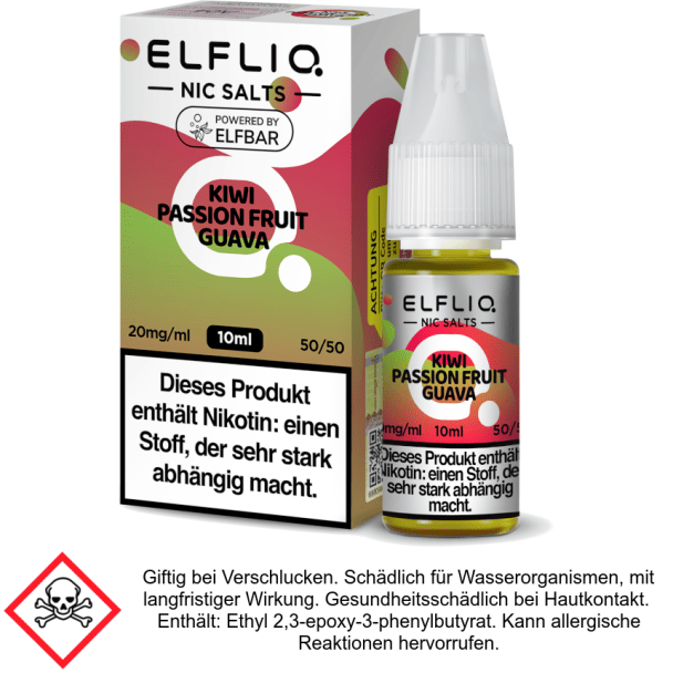 Liquid Kiwi Passion Fruit Guava 20 mg/ml - Elfliq Nikotinsalz 