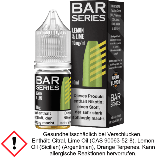 Liquid Lemon & Lime 10 mg/ml Nikotinsalz - Bar Series