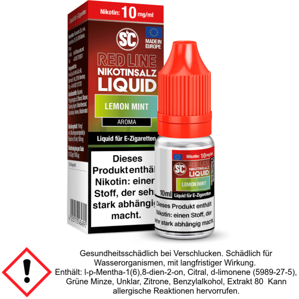 Liquid Lemon Mint 10 mg/ml SC Red Line Nikotinsalz