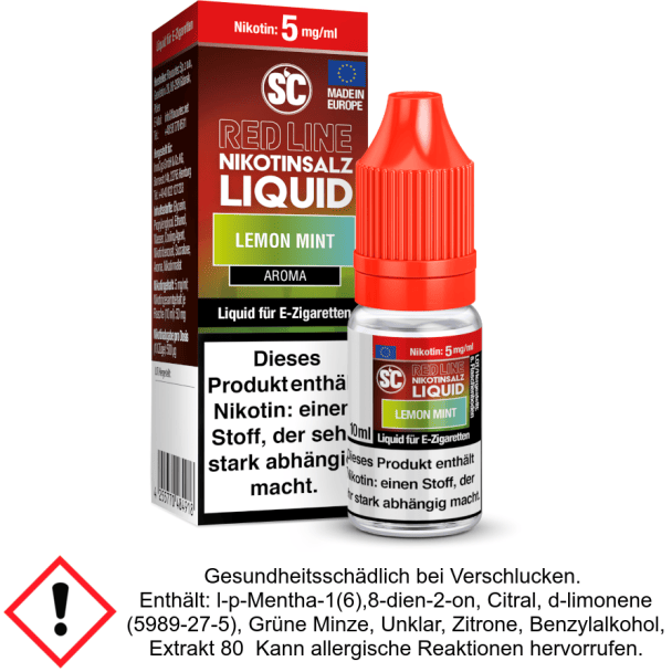 Liquid Lemon Mint 5 mg/ml SC Red Line Nikotinsalz