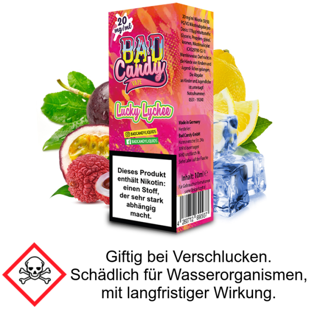 Liquid Lucky Lychee 20 mg/ml Nikotinsalz Bad Candy