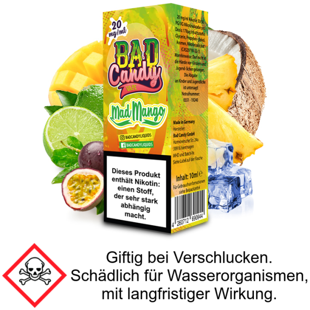 Liquid Mad Mango 20 mg/ml Nikotinsalz Bad Candy
