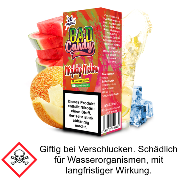 Liquid Mighty Melon 20 mg/ml Nikotinsalz Bad Candy