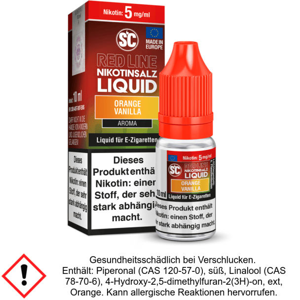 Liquid Orange Vanilla 5 mg/ml SC Red Line Nikotinsalz