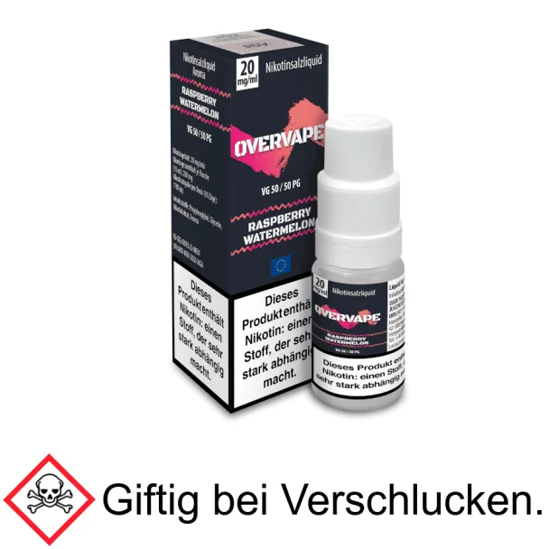 Liquid Raspberry Watermelon 20 mg/ml Nikotinsalzliquid - Overvape