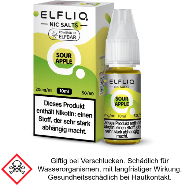 Liquid Sour Apple Nikoinsalz 20 mg/ml - ELFLIQ