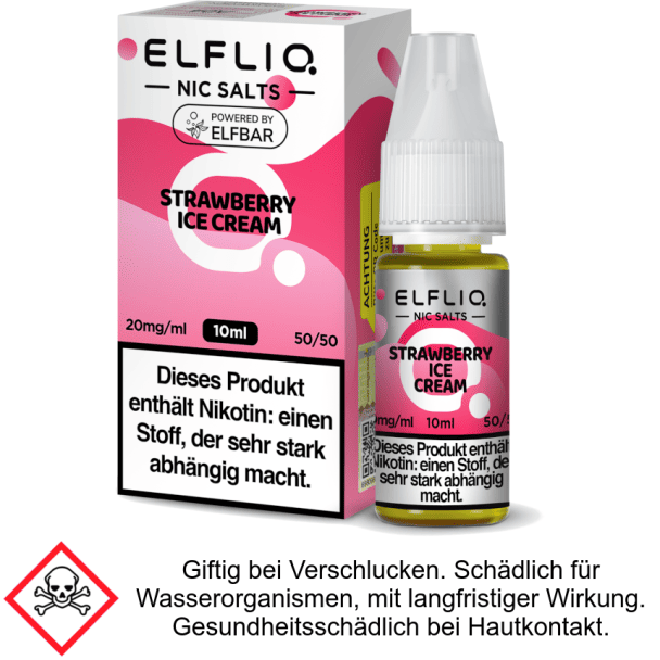 Liquid Strawberry Ice Cream 20 mg/ml - Elfliq Nikotinsalz