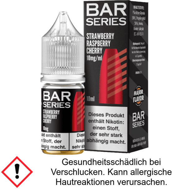 Liquid Strawberry Raspberry Cherry 10 mg/ml Nikotinsalz - Bar Series