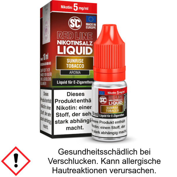 Liquid Sunrise Tobacco 5 mg/ml SC Red Line Nikotinsalz