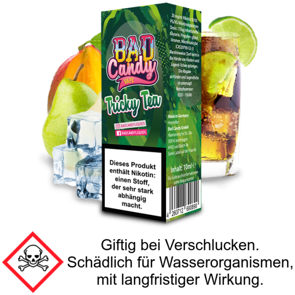 Liquid Tricky Tea 20 mg/ml Nikotinsalz Bad Candy