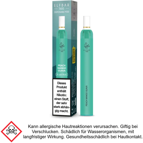 Peach Mango Guava Elf Bar Filter T600 Einweg E-Zigarette