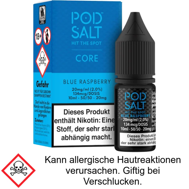 Pod Salt Core - Blue Raspberry - Nikotinsalz Liquid 20 mg/ml