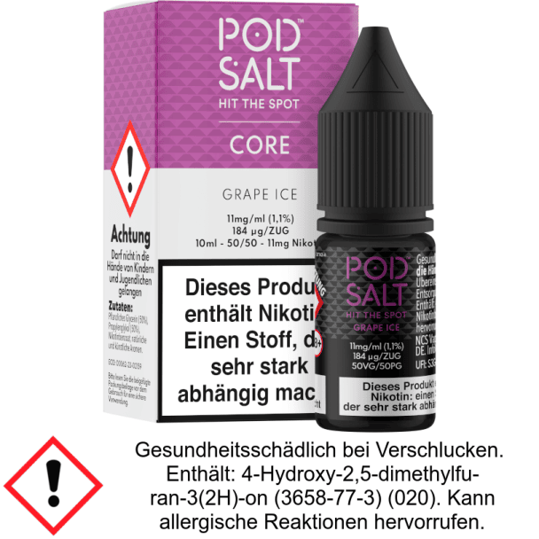 Pod Salt Core - Grape Ice - Nikotinsalz Liquid 11 mg/ml