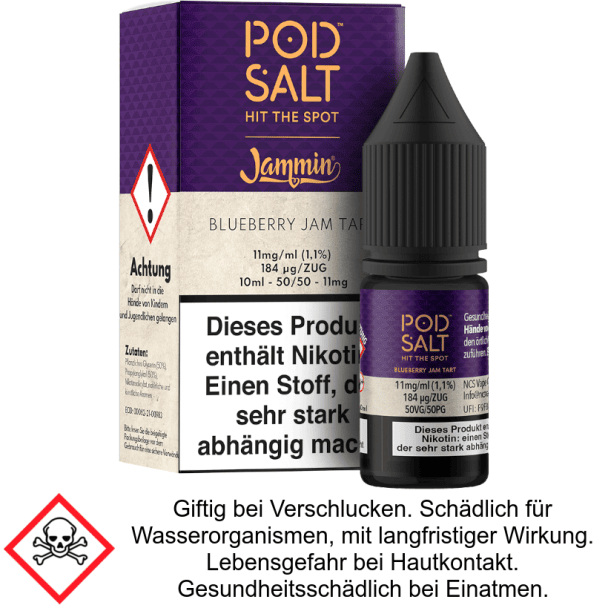 Pod Salt Fusion - Blueberry Jam Tart - Nikotinsalz Liquid 11 mg/ml