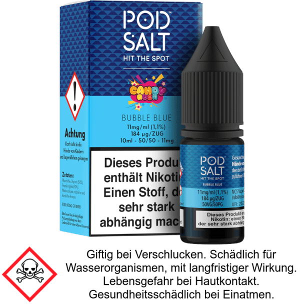 Pod Salt Fusion - Bubble Blue - Nikotinsalz Liquid 11 mg/ml