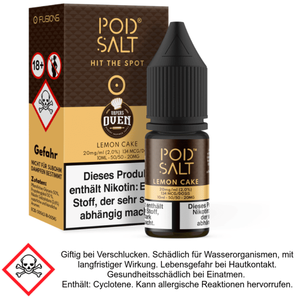 Pod Salt Fusion - Lemon Cake - Nikotinsalz Liquid 20 mg/ml