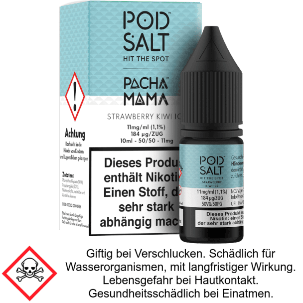 Pod Salt Fusion - Strawberry Kiwi Ice - Nikotinsalz Liquid 11 mg/ml