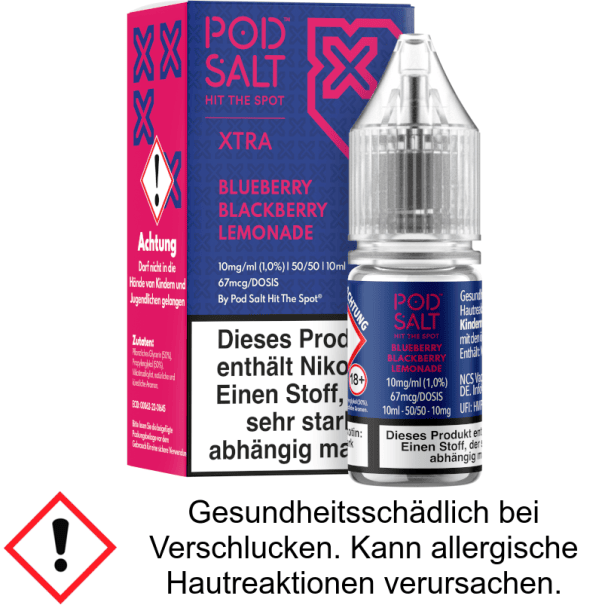 Pod Salt X - Blueberry Blackberry Lemonade - Nikotinsalz Liquid 10 mg/ml