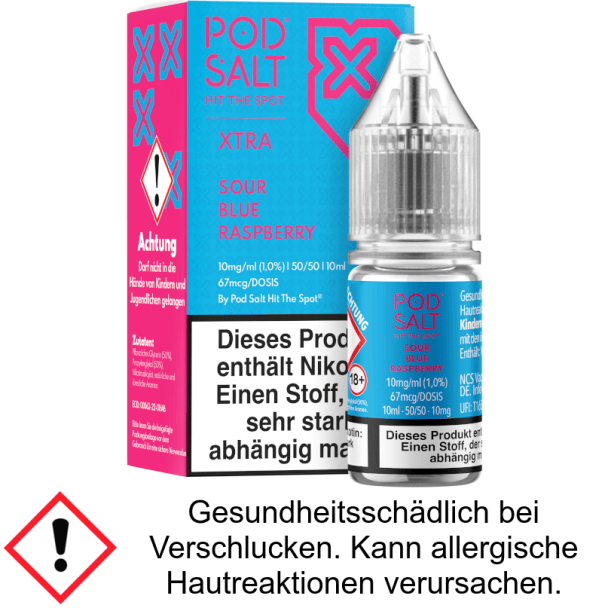 Pod Salt X - Sour Blue Raspberry - Nikotinsalz Liquid 10 mg/ml