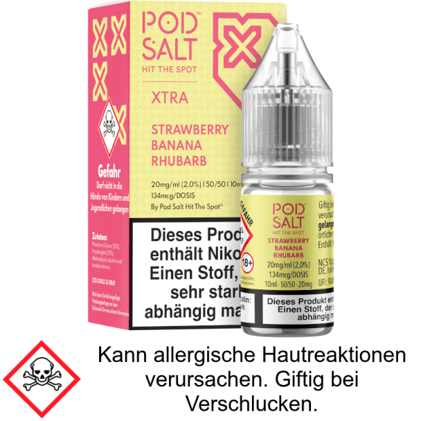 Pod Salt X - Strawberry Banana Rhubarb - Nikotinsalz Liquid 20 mg/ml