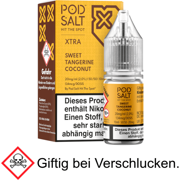 Pod Salt X - Sweet Tangerine Coconut - Nikotinsalz Liquid 20 mg/ml